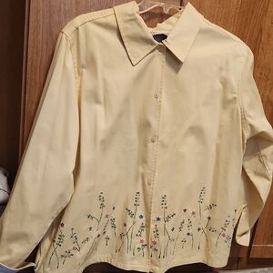 Floral Embroidered Yellow Jacket